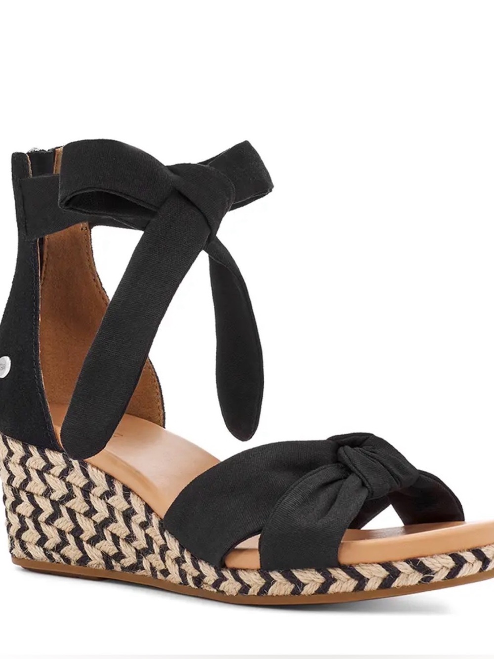 UGG Women's Yarrow Espadrille Wedge Sandal In Black Size 8.5